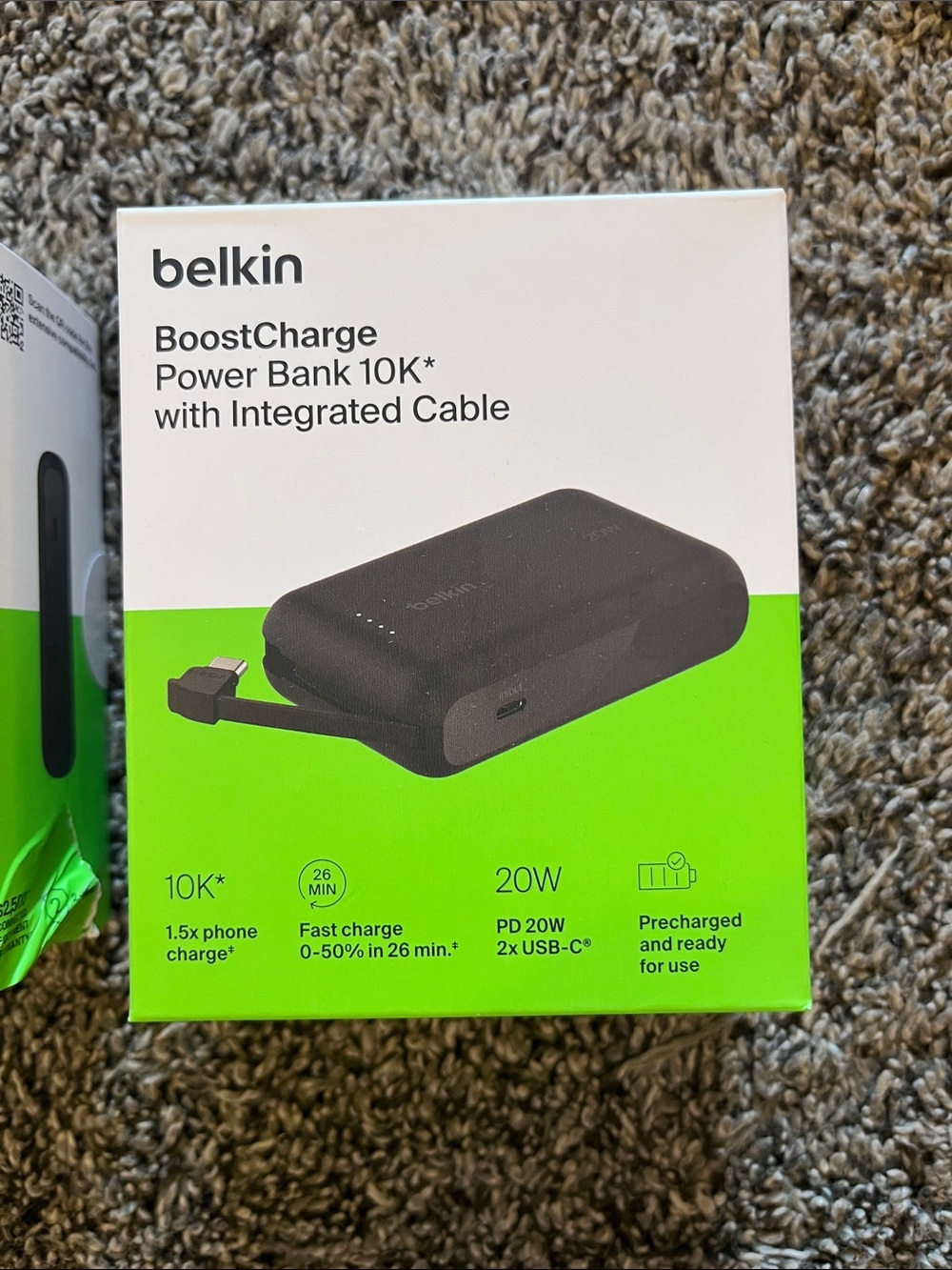 belkin Black Power Bank 10K with Integrated Cable (Pack of 2) - Picture 3 of 8